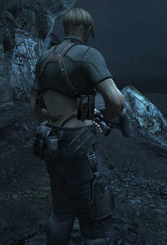 Will never understand why Claire seemed so bothered with him on this.. of course, he don't mind about wearing the RPD outfit, but still.