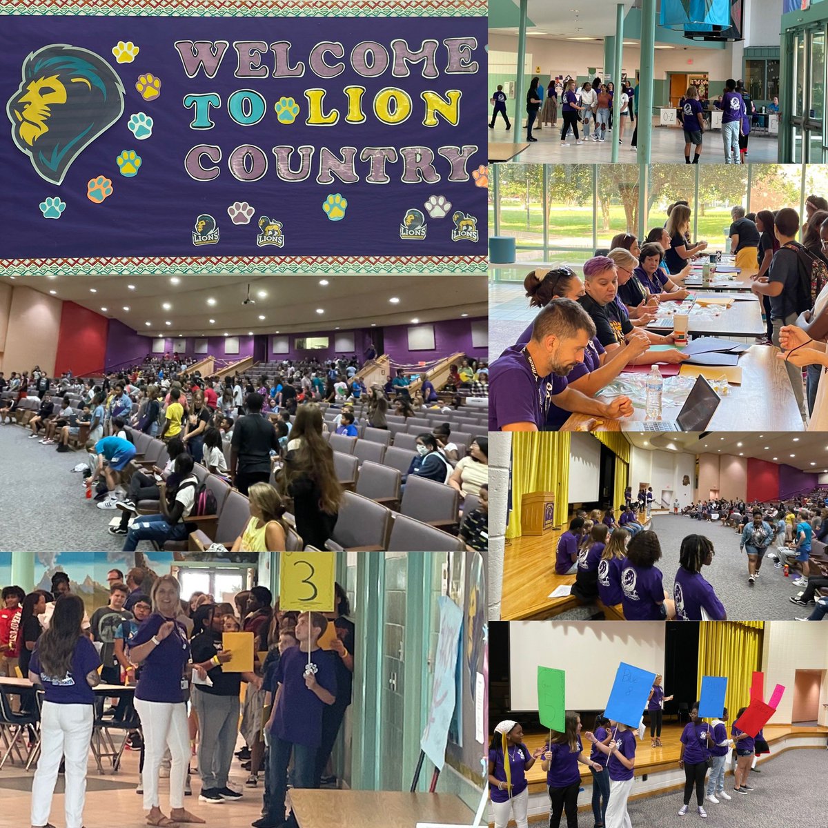 TheLarkspurMS's tweet photo. We welcomed over 300 of our newest @LarkspurMSPride 🦁’s on Thursday at our GR6 Discover the Den student orientation program💜💛.  They toured the building and learned a few things to get ready for the upcoming year!   #SimonSays #OneFamilyOnePride @lkms_activities @LeadVBCPS https://t.co/3TUF3kQfDZ
