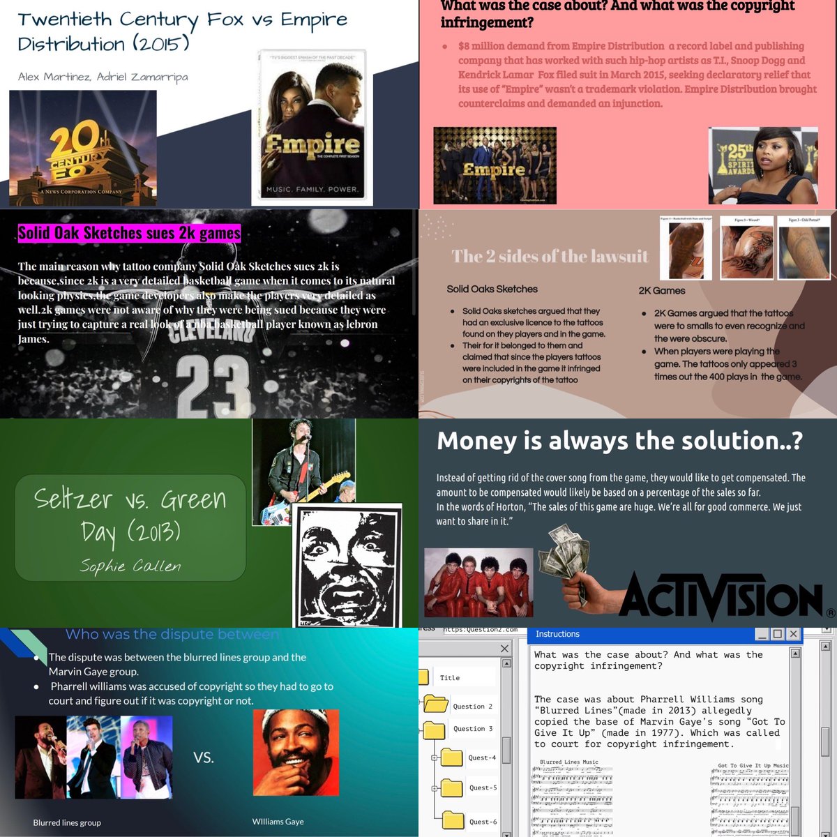 ktseastrand's tweet photo. We learned about Intellectual Property this week &amp; completed case studies of real court cases involving copyright! ⚖️ Students selected a case based on interest (music, film, art, or video games) &amp; I’ve enjoyed “judging” their work 👩🏻‍⚖️ #PrinciplesArtsAVTech @CTEConroe @ConroeHS9 https://t.co/x8061SgPkU