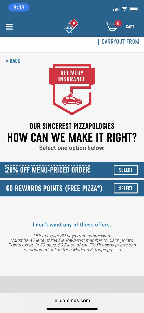 RebelliaRose's tweet photo. So, we spend $30 on pizza. The thin crust looks like it’s been thrown like a frisbee. Everything is cold. And your only solution is to offer another cold, late pizza? So much for #DeliveryInsurance @dominos pizza came OUT of the oven at 7:47pm. Fn #ridiculous service. https://t.co/0pT4Nw0C9Z