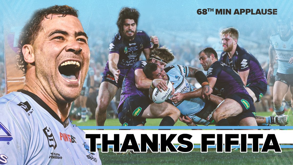 cronullasharks's tweet photo. We encourage all Sharks fans to rise to their feet in the 68th minute of todays game, for a special moment of applause &amp; say thanks for scoring the greatest try in our history.

#UpUp https://t.co/VNvi9blmbv