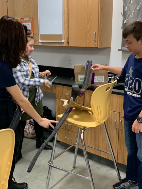 walker_leisd's tweet photo. Ms. Lambert’s physics class building foam rollercoasters!! #GoScienceGo https://t.co/VqRSYb8Ywb