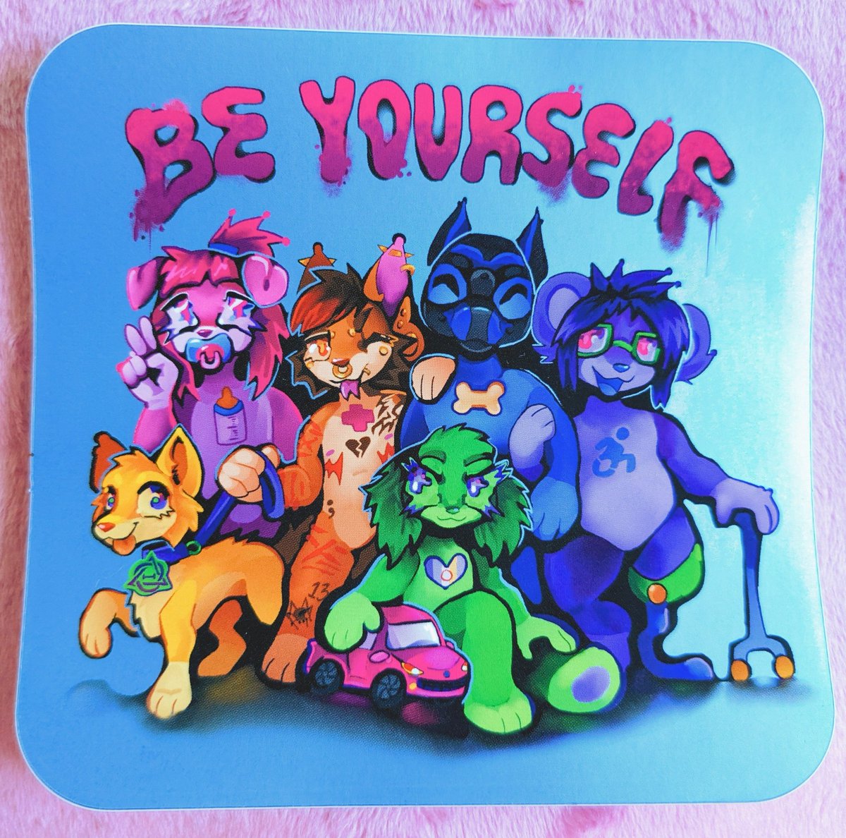 Danneroni's tweet photo. ⭐🌈 BE YOURSELF! 🌈⭐
Stickers are here ☮️ Great way to support me while I recover from my hand injury 😅
 https://t.co/nI7wbMaUJG https://t.co/GxXxlEYJsv