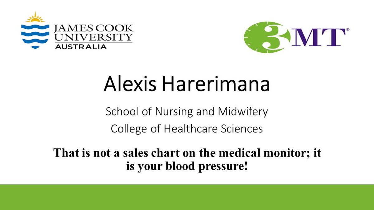 KristinWicking's tweet photo. Congratulations to our PhD student Alexis Harerimana, for winning the College level 3MT for our College of Healthcare Sciences!!!  Onward and upward to compete against our other Colleges for the best 3MT at JCU—-so tune in for results on  Friday 9th Sept! https://t.co/tOknAWjQxp