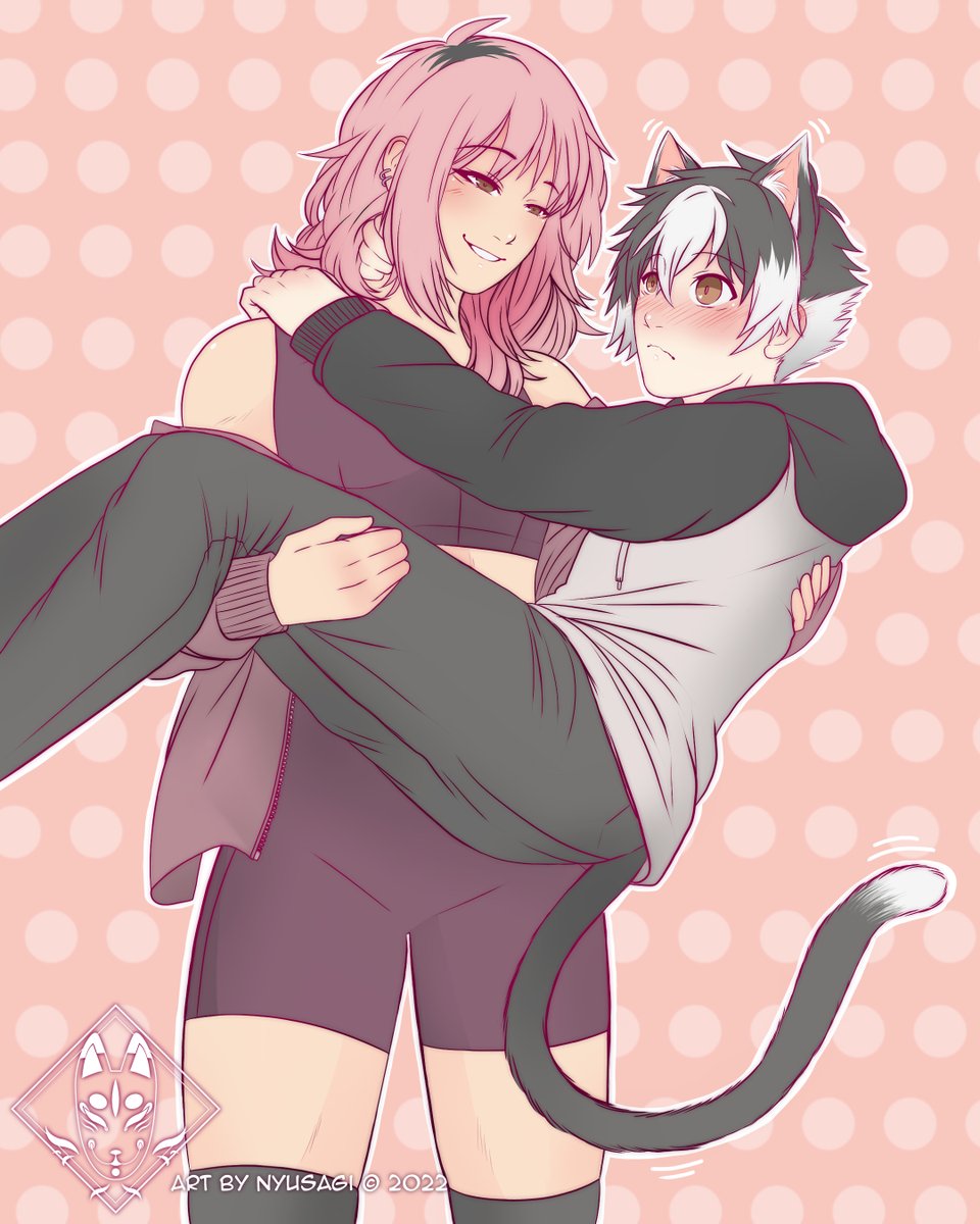 nyu_sagi's tweet photo. Yuna &amp; Yoru 😏 #nyusagi_oc https://t.co/AknBKumpSx