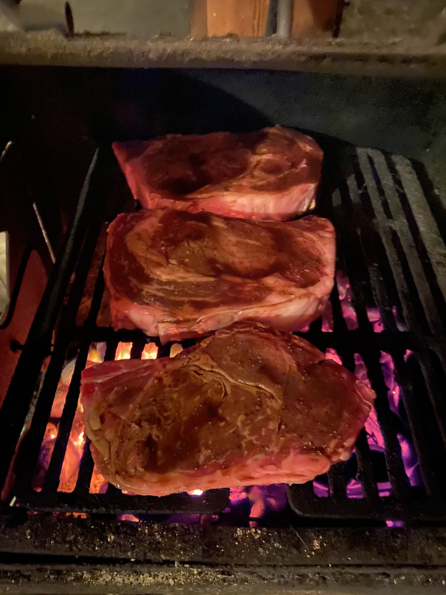 Something about good steaks over charcoal