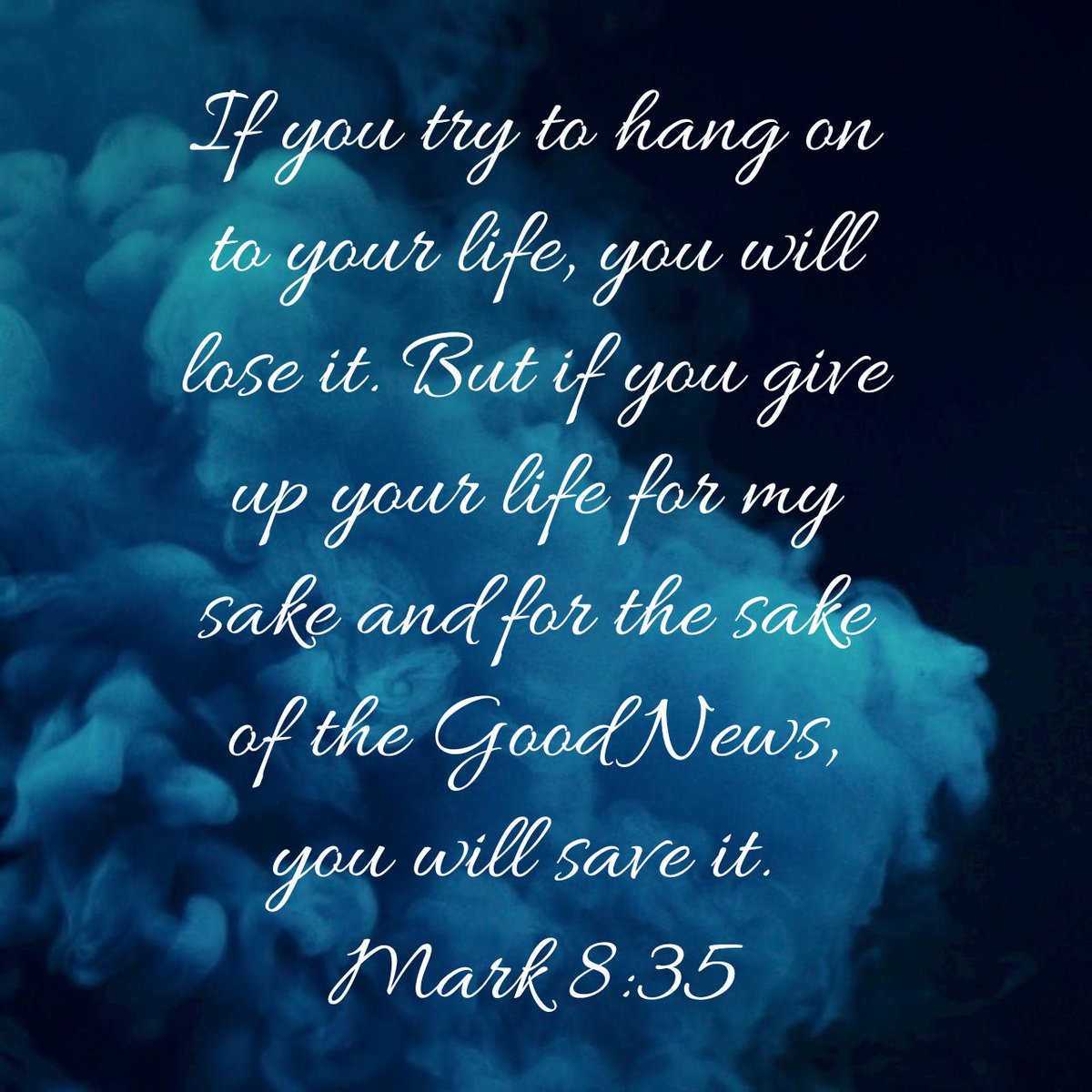 VIEWForHisGlory's tweet photo. If you try to hang on to your life, you will lose it. But if you give up your life for my sake and for the sake of the Good News, you will save it.
Mark 8:35 NLT

https://t.co/oIvaYmE4hU https://t.co/jRXzl1RyLg