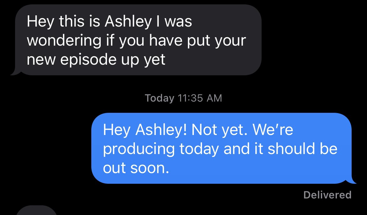 JenHasIssuesPod's tweet photo. Okay y’all: I hear you! Today we recorded the next episode and it should be edited and published by tomorrow. :) https://t.co/pyJHE7oJBj