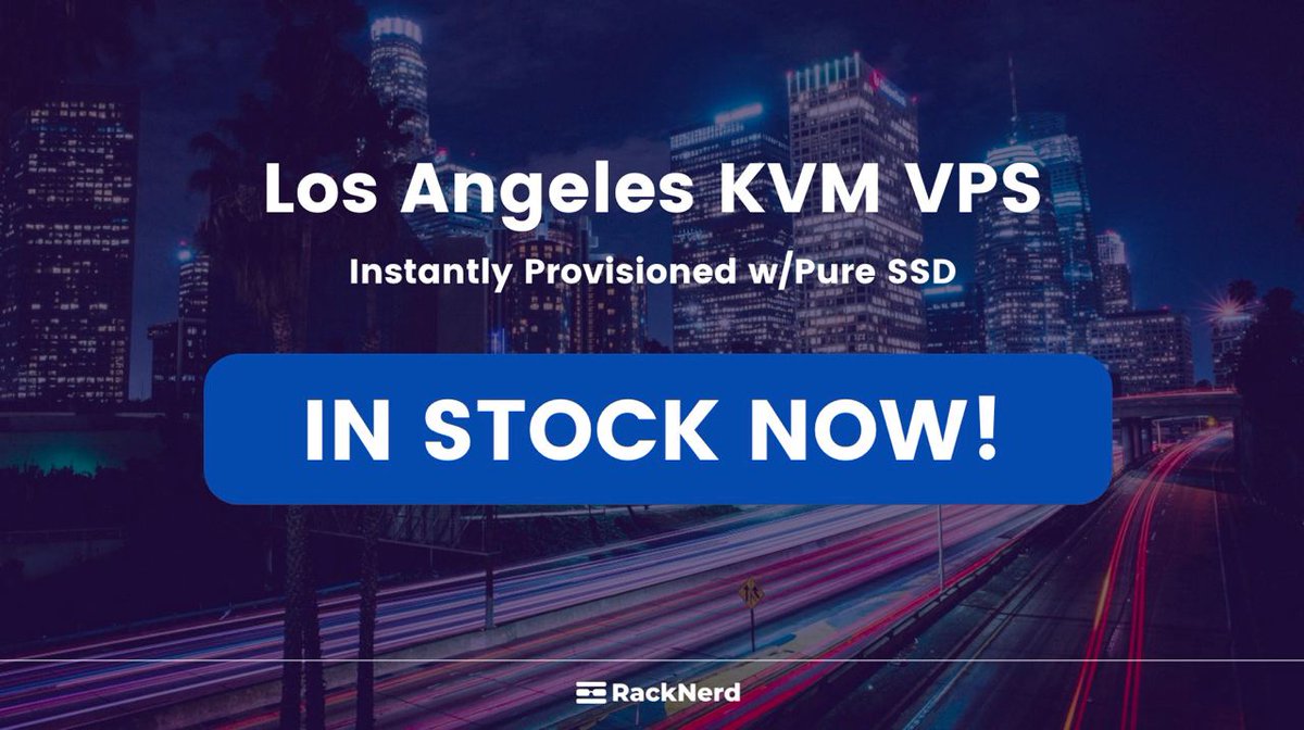 racknerd's tweet photo. New hardware received and provisioned! 🤯 New KVM VPS now in STOCK in Los Angeles DC-02, PURE SSD! Instant Provisioning. VPS Specials ➡️ https://t.co/zDKSXrQcnb
#losangeles #kvmvps #linuxvps #rootaccess #instantsetup #RackNerd #datacenters #IaaS #restockalert #asiaoptimized https://t.co/lutTETpngm