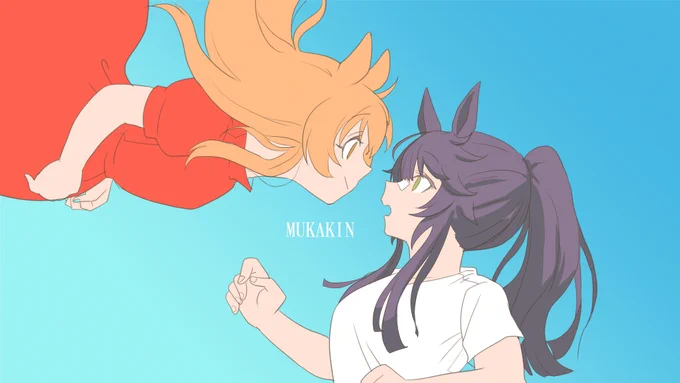 【ウマ娘】ポニョ マヤブラ ナリブ&「マヤノですが、もう一つの方で描くことにしたので供養あげ#崖の上のポニョ  #スタジオジブリ 