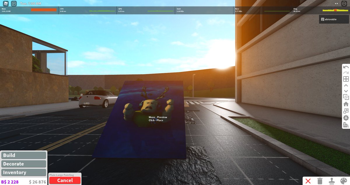 HERES THE BEST NEW FLOOR DECAL VERSION I DISCOVERED THAT YOU CAN ROTATE WITHOUT GLITCHING😲: Ok step 1 add a small box on a basic cube and add a horizontal plank like so, then add a beam through the small box using the large grid. STEP 2: delete the box and rotate the cube like -