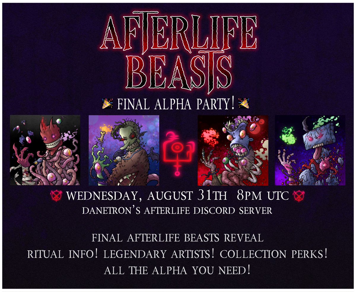 Final Alpha Party! You’ll wanna be there #AfterlifeBeasts 🍻🎉🍻🎉
