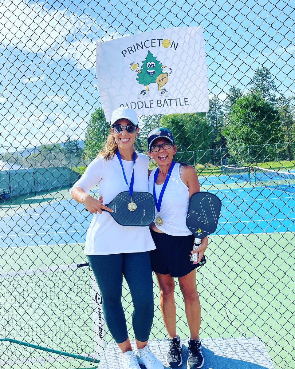 ShayGalor's tweet photo. GOLD baby!!! My new partner Yee and I took home the gold medal today at the Princeton Paddle Battle! Thank you to all the wonderful women we played with who made the day so great #pickleballislife #pickleballgold #goldmedal #pickleballchamps https://t.co/auyhzflglH