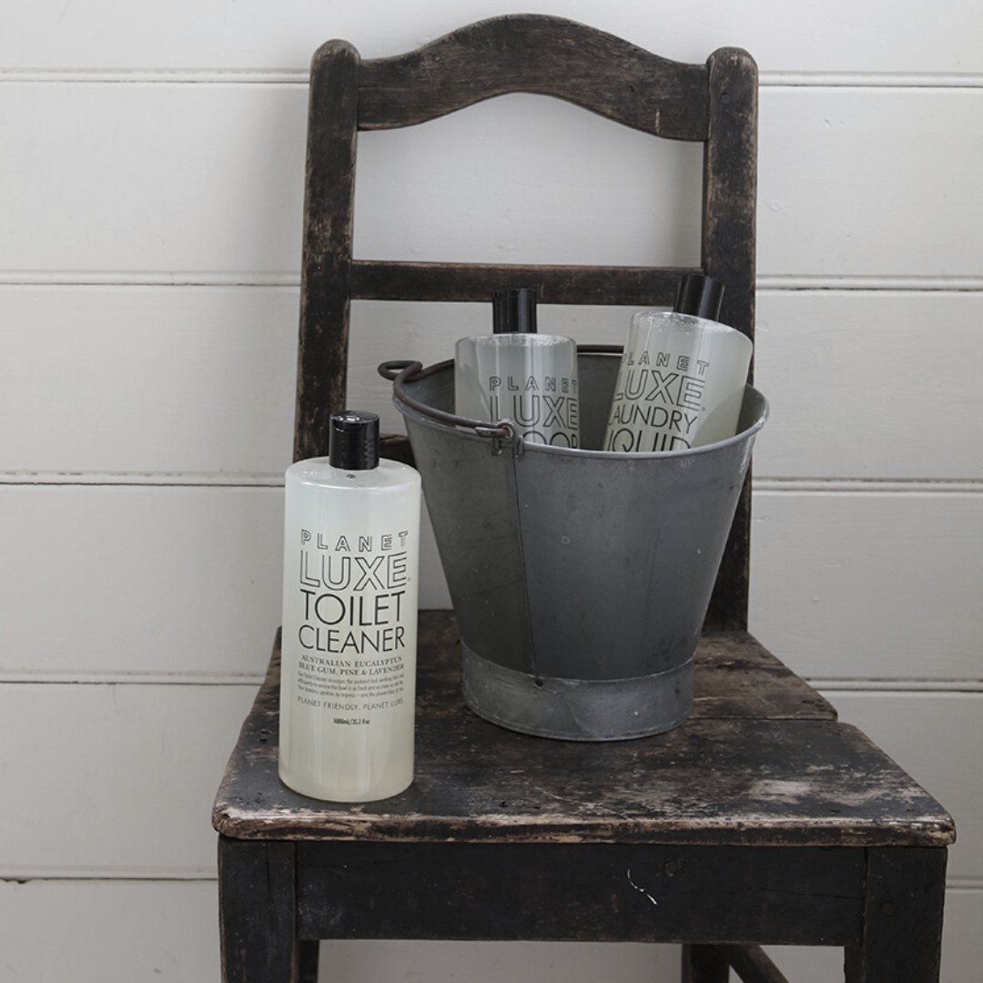 Our Toilet Cleaner assuages the yuckiest task working fast and efficiently to ensure the bowl is a fresh and as clean as can be. Your lavatory sparkles to impress - and the planet likes it too! #PlanetLuxe 
&amp; Laundry Liquid with Australian Lemon Myrtle, Kakadu Plum &amp; Lavender.