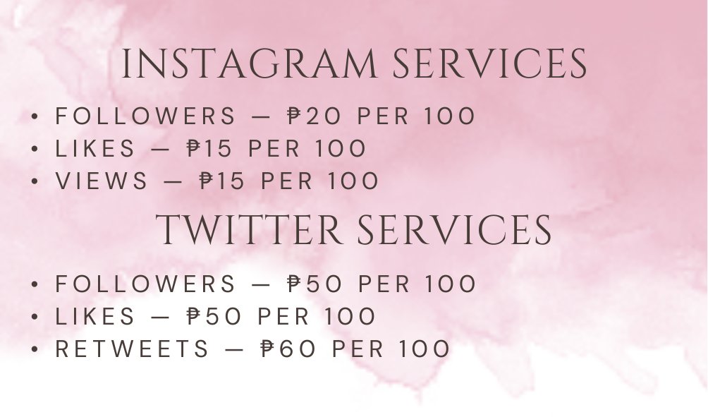ashieeeeeprtty's tweet photo. — selling social media accounts that is good for personal or business use! and also boosting your social media to gain more audience. For more info, pls check the pictures below.
vouches : https://t.co/Fo8KbEkyWY https://t.co/7XO2vQsGES