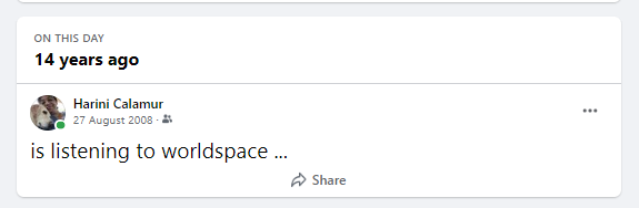 catheriwhitmore's tweet photo. from my FB memories, 14 years ago
who remembers #Worldspace
(no, TL i don't want you to tell me you were in the 6th standard 14 years ago:) ) https://t.co/CfE5gH8iN3