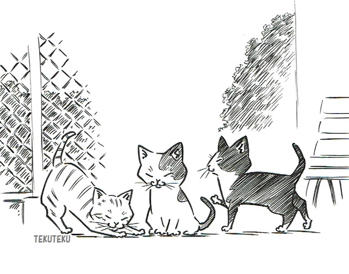 オイラが描く猫は記憶やイメージにある猫らしさを絵にしようとしているのでモデルがいたり写真の模写のようなリアルさはないけど😅気ままにいろんな絵柄で表現しているので自由度という点では猫を描きたい人の参考にちょっとはなるのではと😊🐱🎶 #猫好き #illustration #オリジナルイラスト 