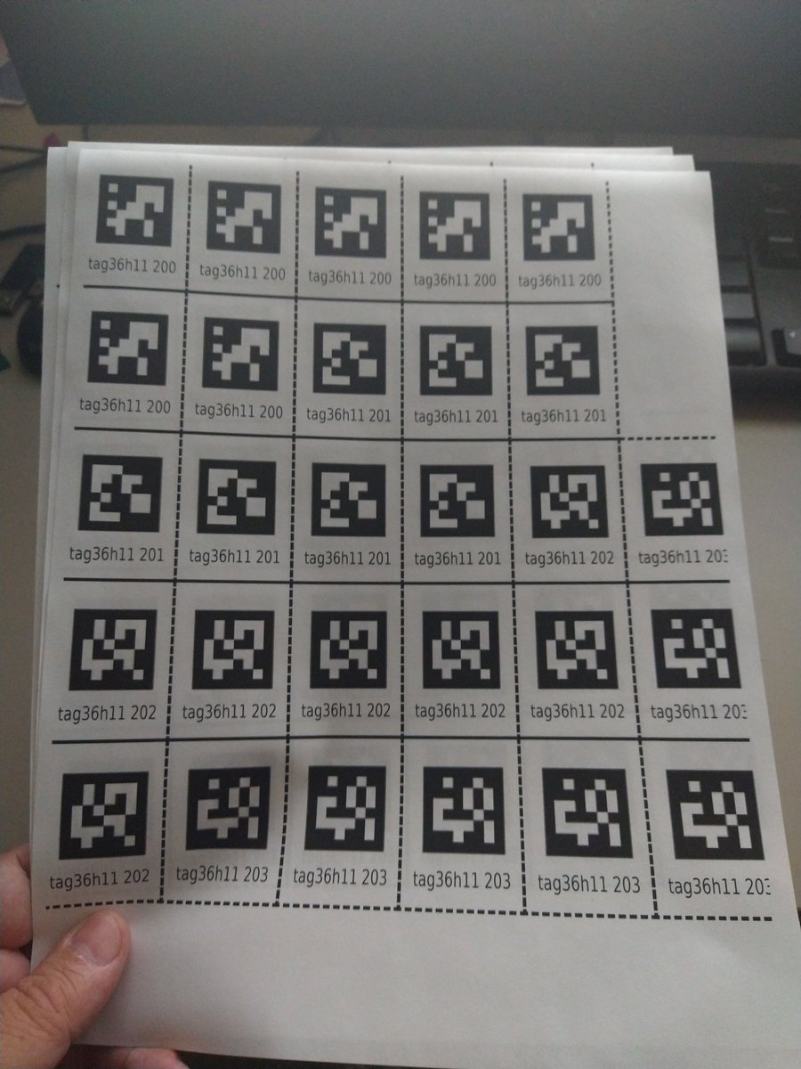 kd8bxp's tweet image. At first I printed out some #AprilTags and glued them to playing cards, cut up the cards, so I could place the markers on my grid....The problem with this idea, the robot seemed to want to push the markers out of the way, it didn&apos;t roll over them as smooth as I thought it would