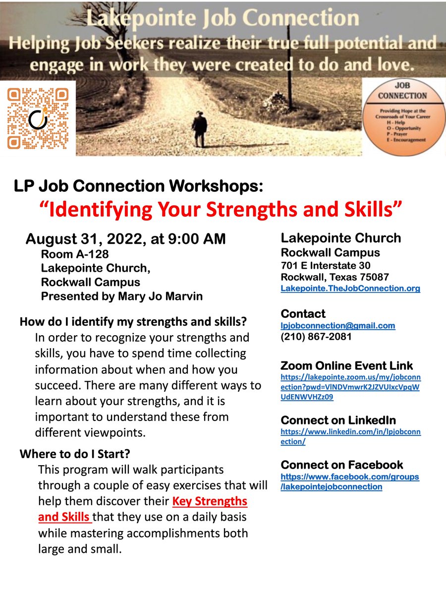 lpjobconnection's tweet photo. Job Connection Workshops
“Identifying Your Strengths and Skills”
How do I identify my strengths and skills?
Where to do I Start? 
Come to Job Connection and learn how!!
https://t.co/eB2BKIxHQq 
August 31, 2022 at 9:00 AM 
https://t.co/ryjB1bQQiw
Email - lpjobconnection@gmail.com https://t.co/8WbIznrti0
