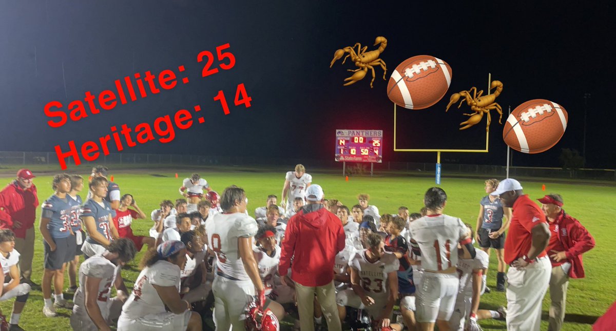 Satellite Football (@scorpfootball) on Twitter photo Scorps bringing home a W to the barrier island!
Congratulations to our head coach
<a href="/Helton_FBCoach/">Brian Helton</a> on his first win at Satellite!
#OutHere
#1Team1Dream Scorps bringing home a W to the barrier island!
Congratulations to our head coach
<a href="/Helton_FBCoach/">Brian Helton</a> on his first win at Satellite!
#OutHere
#1Team1Dream