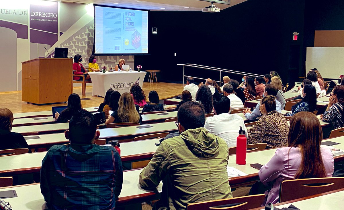 Derecho_UPR's tweet photo. Ante casa llena la Dra. Iris Yaritza Rosario Nieves presentó su libro El ofensor sexual peligroso: naturaleza jurídica e (in)eficiencia del registro de ofensores sexuales. ¡Gracias por acompañarnos y gracias a Microjuris por la transmisión! @Derecho_UPR @microjuris @InocenciaUPR https://t.co/bnSMIBZ6Lj