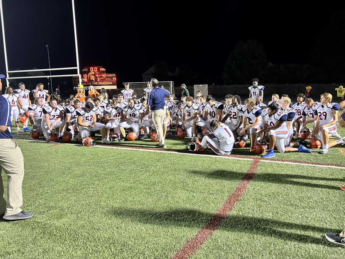 What a difference a year makes …. Gotta get better though !!! Short week before <a href="/ChampeKnightsFB/">Champe Football</a> on Thursday …Jv freshman up next …thanks <a href="/BroadRunFB/">Broad Run Football</a> for the great hospitality on a very warm night #flywithus