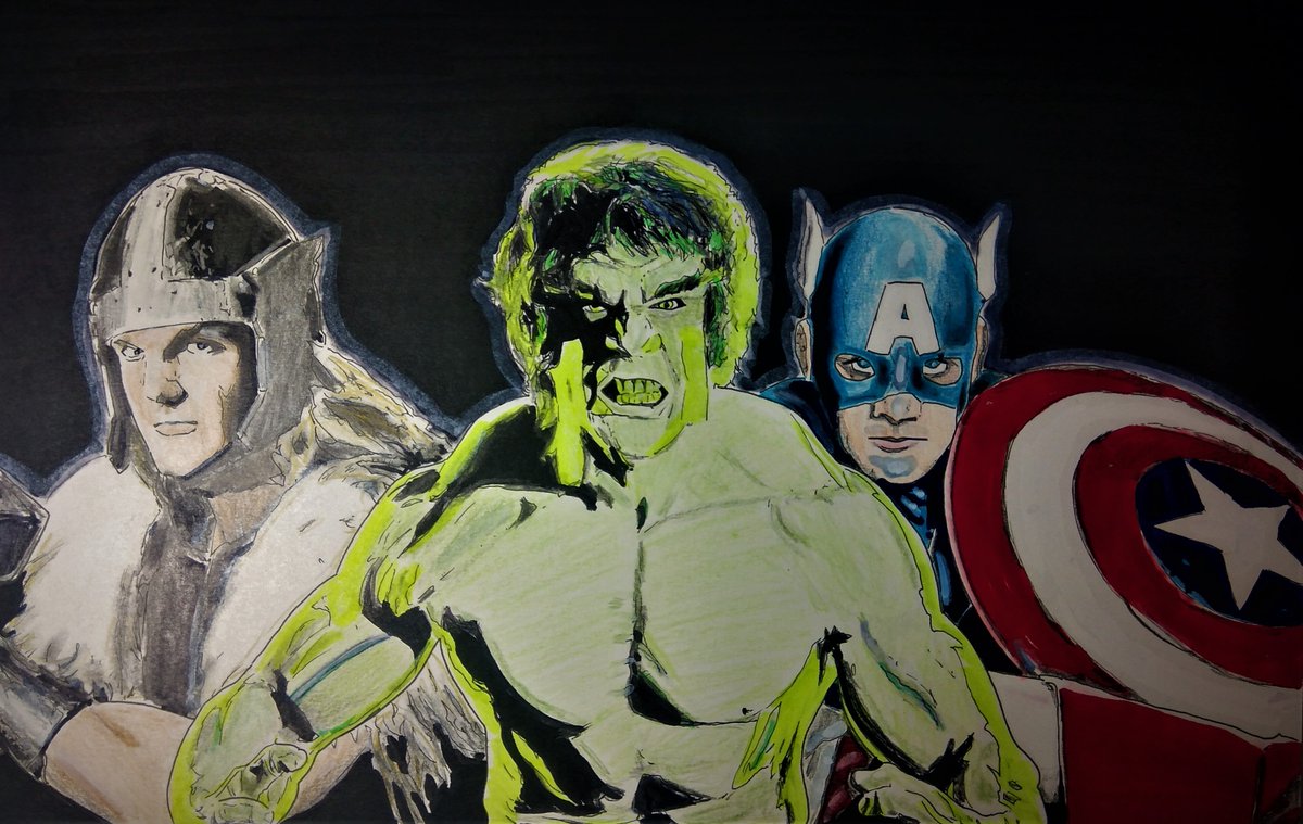 YrKillerCustoms's tweet photo. #marvel #tv #avengers #assemble #retro #realheroes #thor #ericallankramer #hulk #louferrigno #captainamerica #rebbrown #customcomicart #art #artwork #artist #yourkillercustoms #11x17 #comicbooks #artboard https://t.co/Qyjp4cBFjb