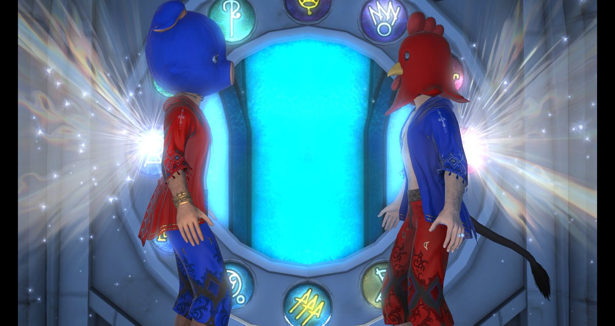 Silverwebb1's tweet photo. Well. its my 1st anniversary, renew the vow, we're marrying again. this time, we wore something else.... XD this crack me up! #FF14SS #FFXIVScreenshots #maleviera #malemiqote #ff14costumes https://t.co/43AlbuBZZM