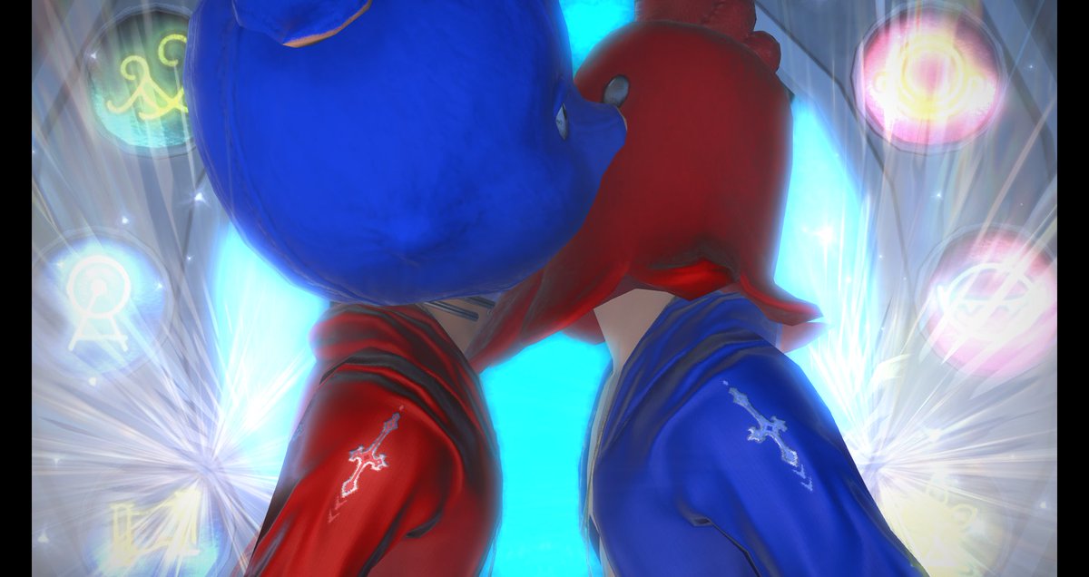 Silverwebb1's tweet photo. Well. its my 1st anniversary, renew the vow, we're marrying again. this time, we wore something else.... XD this crack me up! #FF14SS #FFXIVScreenshots #maleviera #malemiqote #ff14costumes https://t.co/43AlbuBZZM