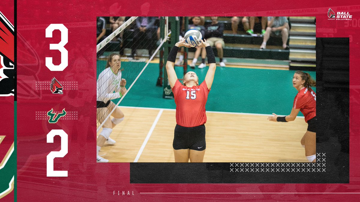 BallStateWVB's tweet photo. It was a good day to be Cardinals, as we closed Day 1⃣ of the USF Invite w/a 3-2 #VICTORY

@megan_wielonski w/another BIG NIGHT, including a career-high 22 digs ... @addiehalverson tied her career high w/19 kills

📰: https://t.co/rvH5vBxvUb

#ChirpChirp x #WeFly x #MACtion https://t.co/tPkqZPalJK