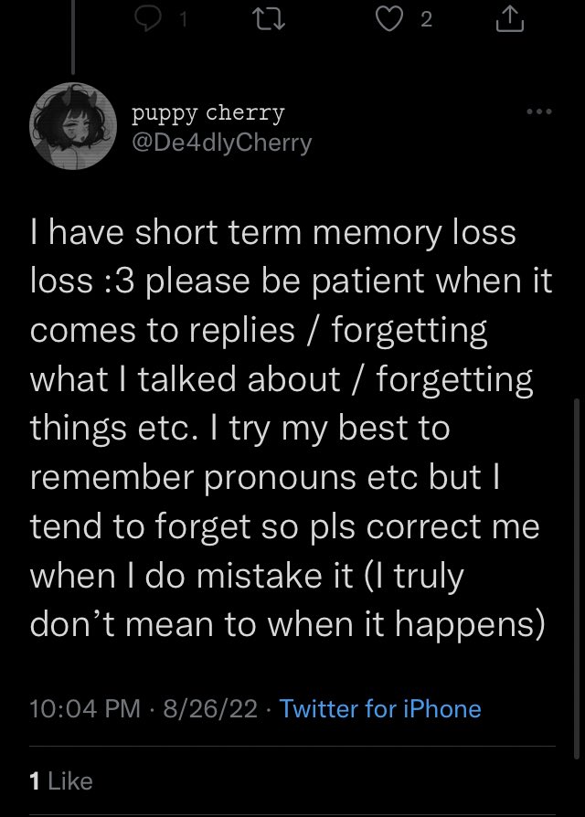 this aint it. you're so full of shit for this and how disgusting of you to try and blame it on that. you literally used the correct pronouns not even two minutes before but in dms misgendered. can't remember someones pronouns but can remember to be in drama no matter what huhv