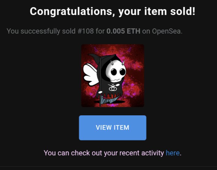 🔥💀🔥💀🔥

Soooo stoked!!!! cReaperZ soulZ #108 has been claimed by the wonderful @cultlings !!!

Thank you so much for enjoying my cReaperZ!! Welcome to the Realm it cReapZ!!

Need cReaperZ? 👇💀 Click here! 
opensea.io/cReaperZ_NFT 👈💀