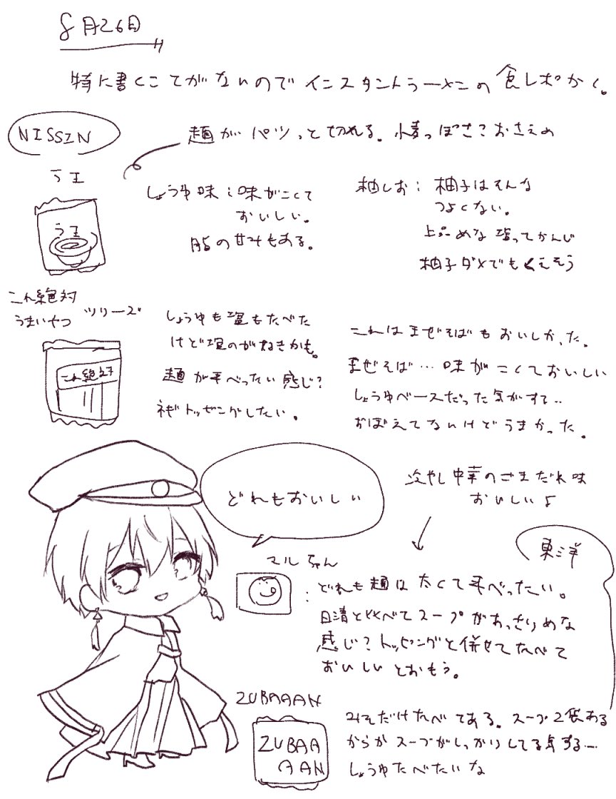 8月26日
袋麺レポ
#あまび絵日記 