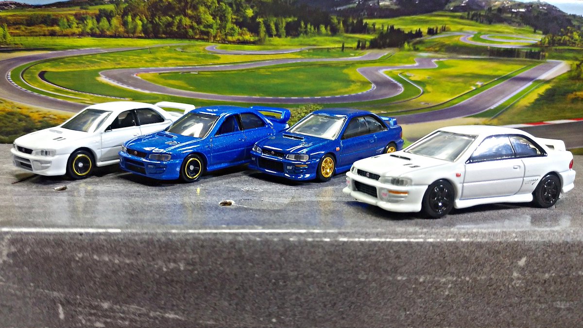 you_kun_jp's tweet photo. タカラトミーモールオリジナルの #トミカ #プレミアム 初代 #スバル #インプレッサ WRX タイプR STiバージョン、1/61です。(右端:白)
 #ミニカー #WRX #タイプR #STiバージョン #タイプRA #STi #バージョン5 #tomica #premium #subaru #impreza WRX #typeR #STiversion #typeRA #STi #version5 https://t.co/w6AqTQPM0E