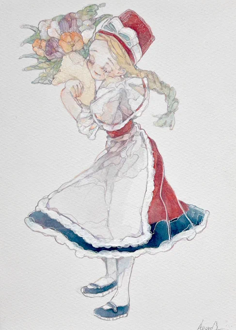 やっと逢えたね#透明水彩  #SminkArt 