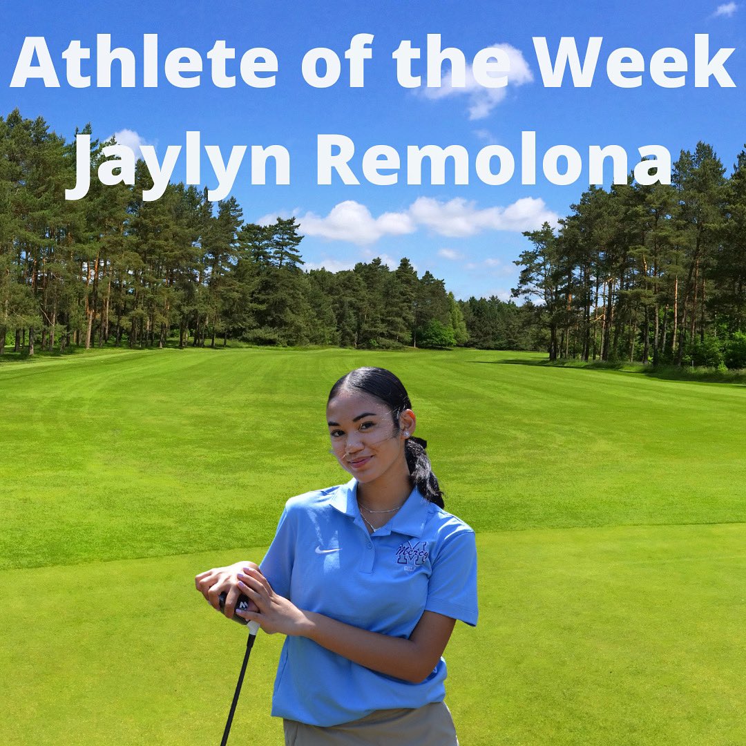 MercyAthletics's tweet photo. Congratulations to Jaylyn Remolona for earning Athlete of the Week. She carded the low score of the day against Carlmont. #gomercy https://t.co/PM9Es7zW0n