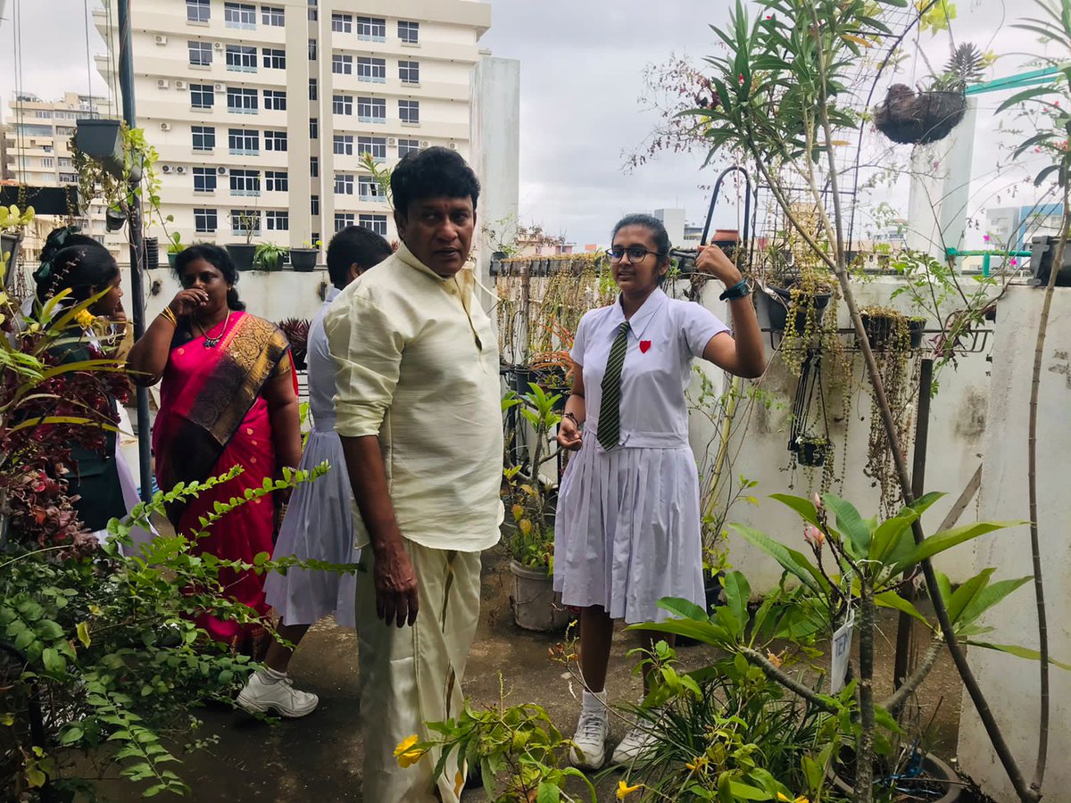 ManoGanesan's tweet image. The "Hanging Garden of Wellawatta" at the rooftop of #Colombo Hindu Ladies College, a growing example to all multi-storey apartments in #Wellawatta. The students &amp;amp; subject teacher were very proudly explaining their achivements to their MP. And i listened..! #manoganesan