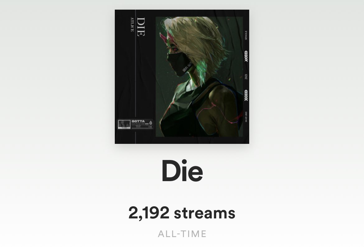 AtliceMusic's tweet photo. So, the last time I checked in my streams for this track it was at 182.. I check it today and I’m just shy of 2.2k. This was my first track to break 100, let alone 2k. To every single person that has listened, I love you. Thank you so much. This means everything to me!! https://t.co/uYKa6xHhsp