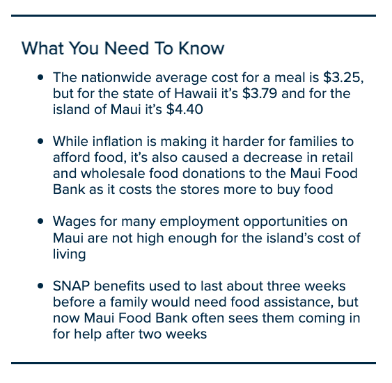 MBVD's tweet photo. Food banks on Oahu, Maui, Kauai and Hawaii Island are holding food drives this weekend as the need for meals increases. https://t.co/aKZbBBDzDW https://t.co/BkLvg8hnYr