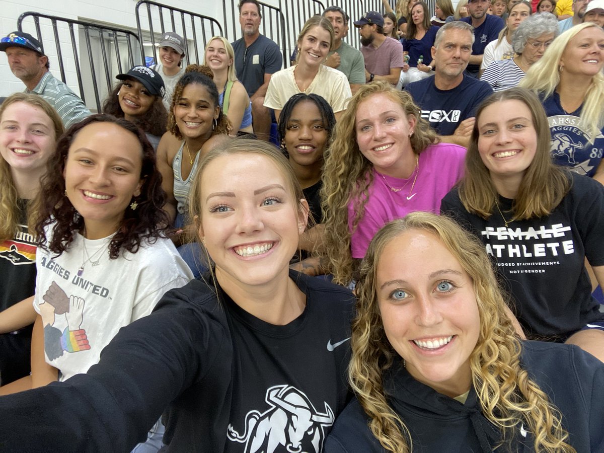 Smiling hard because <a href="/USUVolleyball/">USU Volleyball</a> took down 12th seed UCLA today!😄

#GoAggies
#AggiesAllTheWay