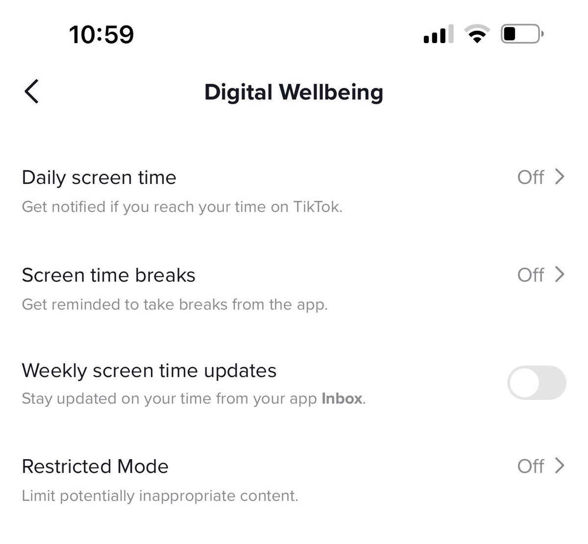 CharlieAnne1713's tweet photo. @TikTokSupport help I literally am 21 and my restricted mode isn’t turned on, how do I fix this 😭 https://t.co/cdPxPTysFn