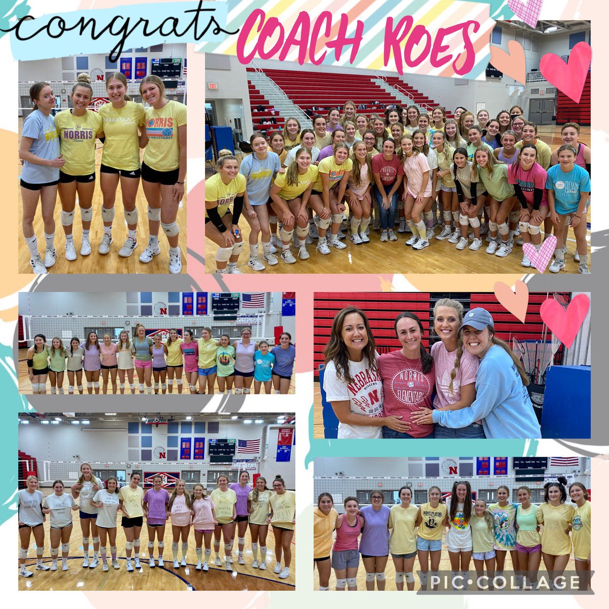 NorrisTitanVB's tweet photo. Exciting day for Fun-Day Friday…the team found out Coach Ashley Roes is expecting! 🍼 💕💙So excited to have a baby in our volleyball family! https://t.co/LVCXfYXypj