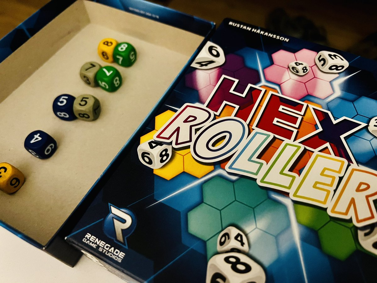 tabletoparcanum's tweet photo. Day 237: Hex Roller from @FrostedGames @PlayRenegade while out a mini road trip Justin and Mindy bring along the small box and easy to play roll n writes. What’s your go to travel games? #hexroller #renegadegamestudios #frostedgames #gameaday https://t.co/Uf4DBuruW3