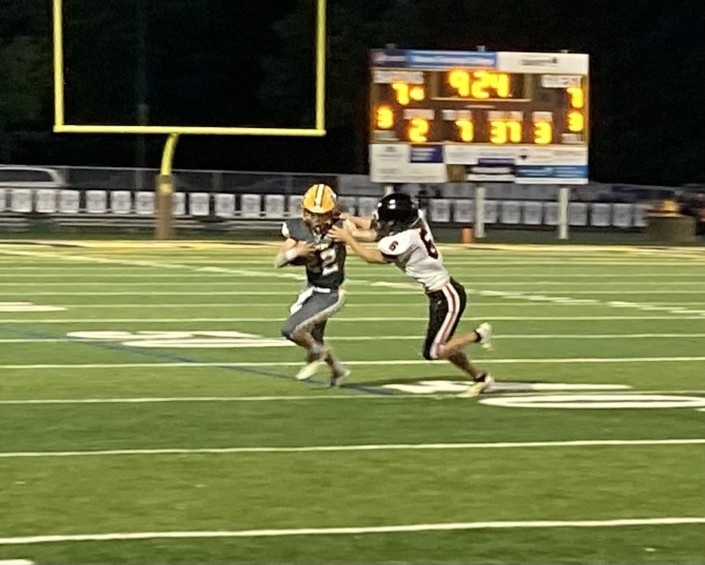 AlderAthletics's tweet photo. Football @Alder_Football won tonight on the road at Buckeye Valley 21-7 in non-conference action, moving to 2-0 on the year. Next week, home vs Bloom-Carroll.  Huge thanks to BV @BV_Barons for recognizing Coach Brink tonight.  #OnTheBrink @AlderHS https://t.co/nlaZQeY9N7
