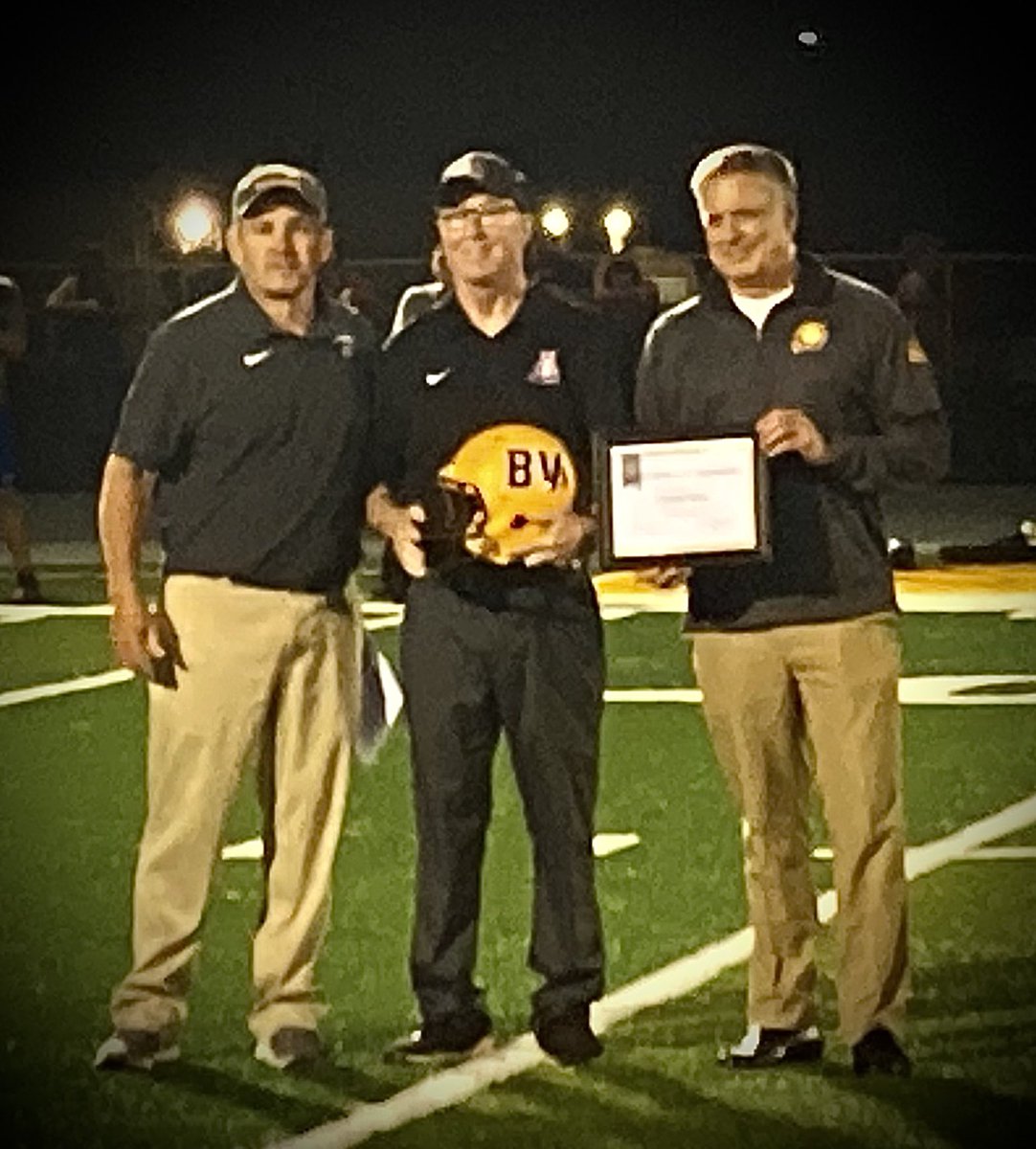 AlderAthletics's tweet photo. Football @Alder_Football won tonight on the road at Buckeye Valley 21-7 in non-conference action, moving to 2-0 on the year. Next week, home vs Bloom-Carroll.  Huge thanks to BV @BV_Barons for recognizing Coach Brink tonight.  #OnTheBrink @AlderHS https://t.co/nlaZQeY9N7