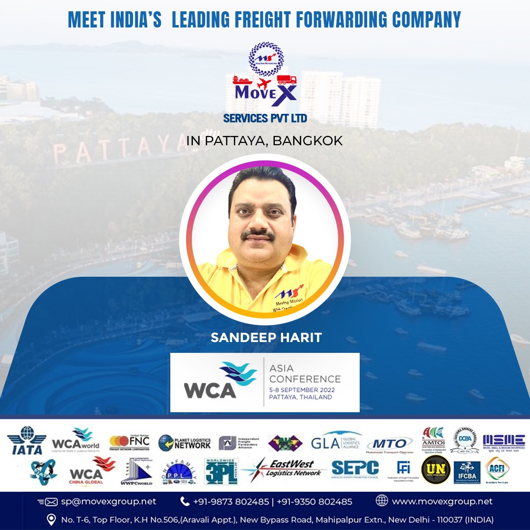MovexGroup's tweet photo. We’re so honoured to be a part of WCA ASIA Conference! 

Sandeep Harit sir will be joining the conference on behalf of the entire team of Movex! 

Thanking you all for your constant support!

#wca #aisaconference #conference #MOVEXGroup #cargo #freight #logisticsmanagement https://t.co/1REkmPDGia
