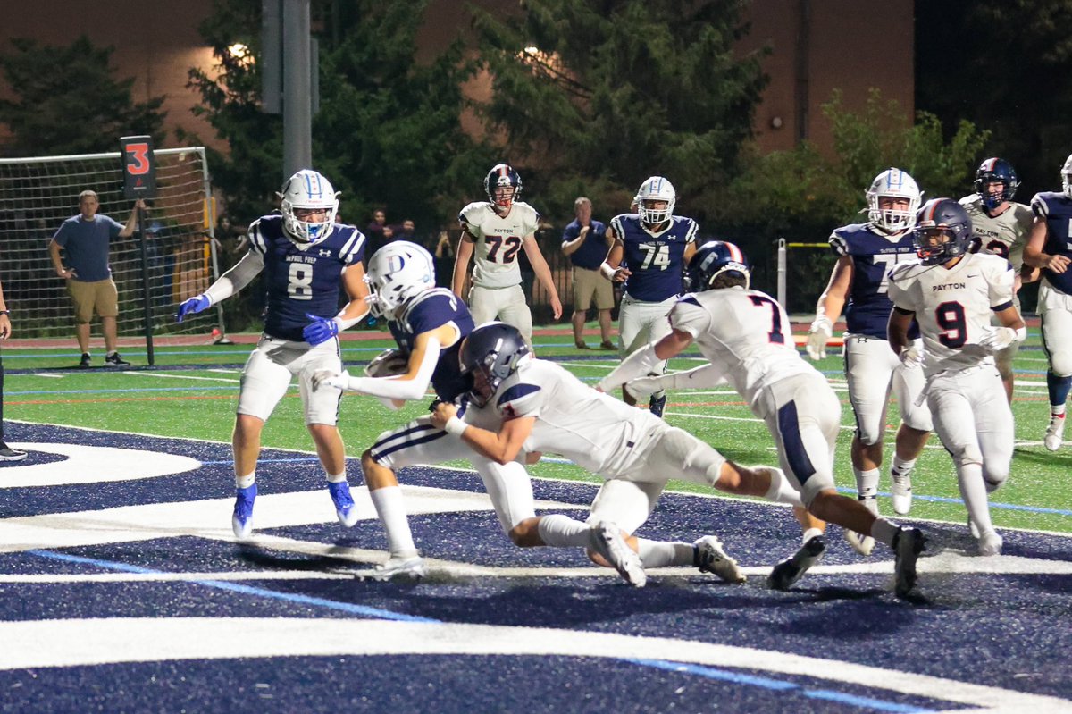 JackLydon63's tweet photo. FINAL: @DePaulPrepFB defeats @PaytonPrepFtbl 42-21. Wild one. Rams settled down in 2nd half. Grizzlies ran out of gas. Payton is very good. They will win a lot of games in CPD Red-West. @DePaulPrepAD @WPCPAthletics @mikeclarkpreps @EDGYTIM https://t.co/g6josy0380