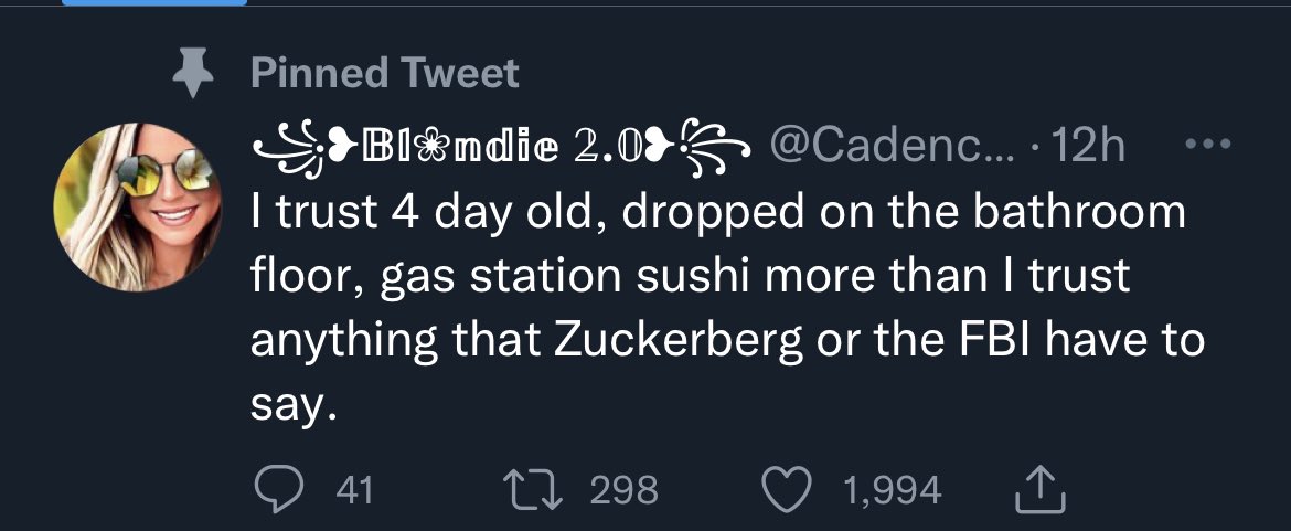 RobKinder68's tweet photo. @Cadence4Trump So, um, which is it?  You believe Zuckerberg or you don’t? https://t.co/0E5ZzMkkH4