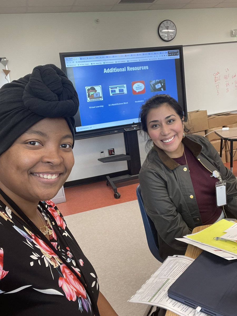 JGrayDISD's tweet photo. My partner Alina and I had a great half day PD with the kindergarten team at @JohnJPershingE1. We explored classroom routines, management, and did a deep dive into Schoology. Thank you so much Pershing for having us! Great collaboration! @DrElenaSHill @Mo1Ramirez @CaroleMathieuTX https://t.co/618k40pVfE
