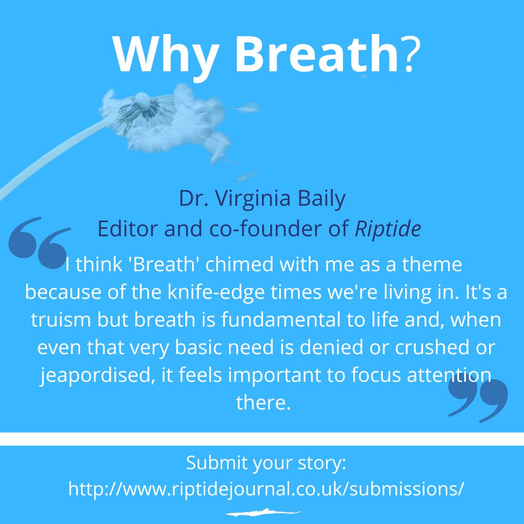 A message from co-founder @ginny_baily about why #breath is the theme of #riptide15 and what it means to her. If you haven’t submitted your short story yet not to worry, you still have time. Follow our website to submit before the 29th of August.